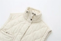 New women's versatile sleeveless stand up collar pocket decoration vest cotton vest loose shoulder jacket-belleandkai.com