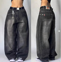 Streetwear Fashion New Multi-pocket Washed Baggy Jeans Men And Women Y2K Hip-hop Harajuku Casual Gothic High Waist Wide Trouser-belleandkai.com