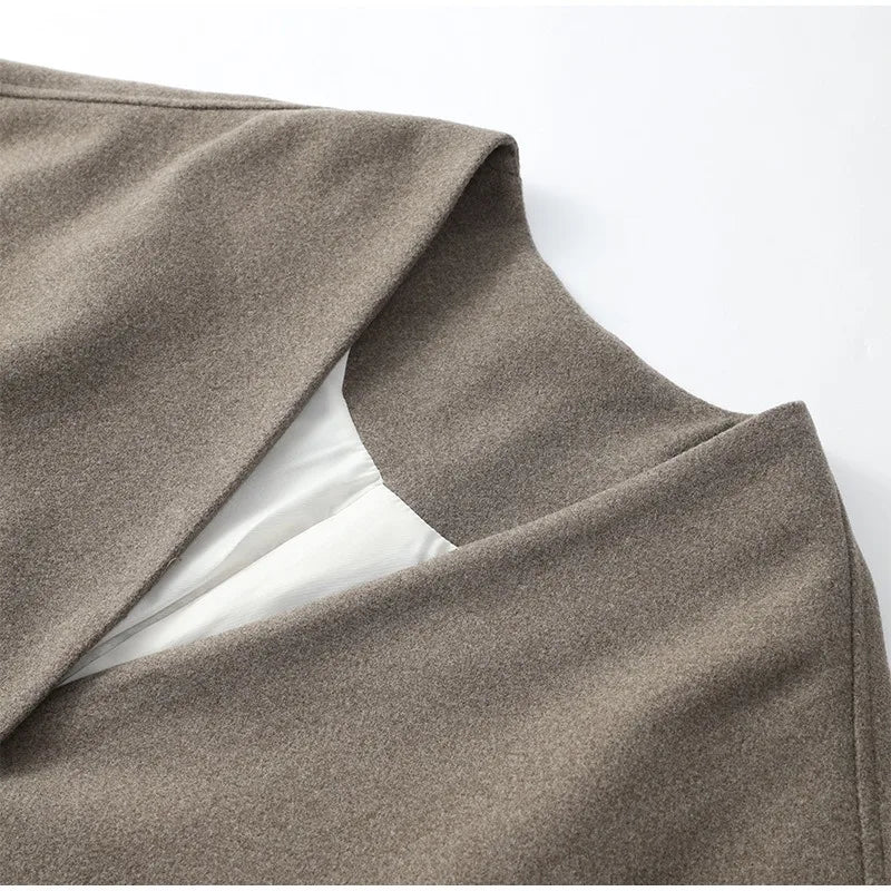 New Women's Coat Top Autumn Streetwear Fashion Button Long Sleeves Coat Solid Sexy V-Neck Casual Slim Versatile Female Clothing-belleandkai.com