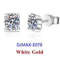 DJMAX 0.5-2ct Moissanite Diamond Stud Earrings for Women Original 925 Sterling Silver Lady's Moissanite Earring New 2025-belleandkai.com