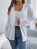 VigoCasey 2025 Autumn Winter Female Solid Sweater Cardigan Women Long Sleeve Cardigan Lady Hollow Loose Knitted Coat Outwears-belleandkai.com