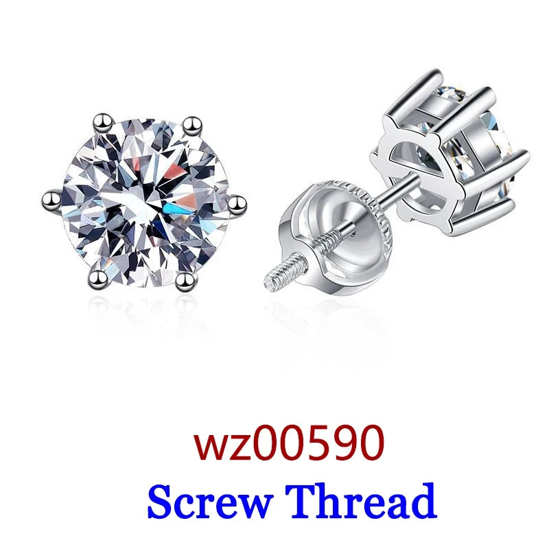 DJMAX 0.5-2ct Moissanite Diamond Stud Earrings for Women Original 925 Sterling Silver Lady's Moissanite Earring New 2025-belleandkai.com