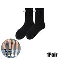 Magnetic Socks with Hands Women Men Fashion Black White Funny Cute Cartoon Eyes Couple Mid-tube Socks for Gifts-belleandkai.com