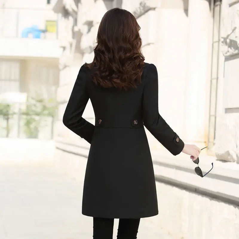Women's Spring And Autumn New Jackets Korean Version Slim Fit Single Breasted Waist Shrinking Female Cape Coat Wind Breake Tunic-belleandkai.com