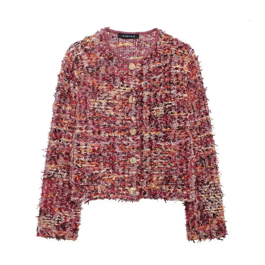 Autumn And Winter New Small Fragrant Style Sweet Loose Texture Single breasted Multi color Knitted Cardigan Women's Coat-belleandkai.com