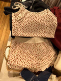 Strawberry Vest Shorts 2 Pieces Set Woman Eyelet Bow Slim Tank Top with Elastic Waist Patchwork Straight Short Pant Sweet Sets-belleandkai.com