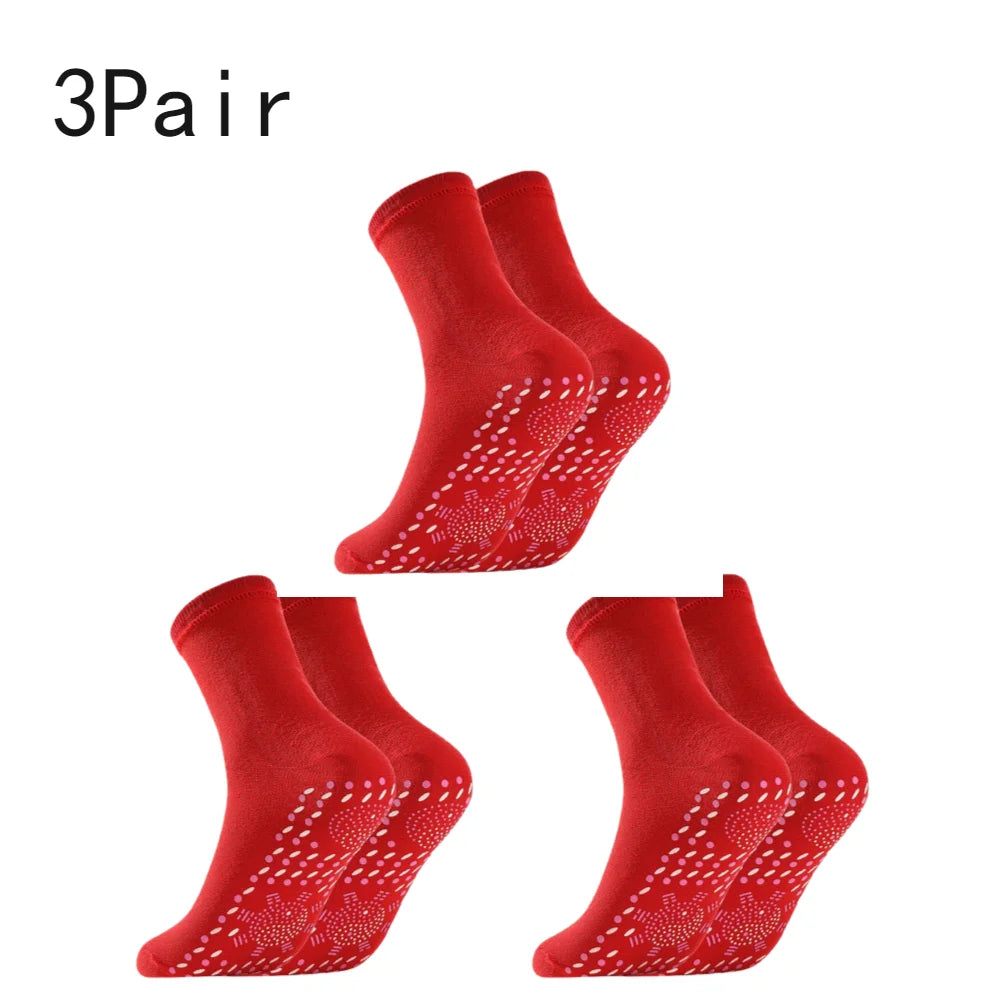 1-3Pair Self Heating Socks Winter Skiing Warm Socks Pain Relief Whole Foot One Size Socks Tourmaline Cold-Resistant for Winter-belleandkai.com