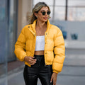 Autumn and winter Women's Clothing short-style Quilted Coats long-sleeved high-necked warm coat loose casual cotton coat Jackets-belleandkai.com