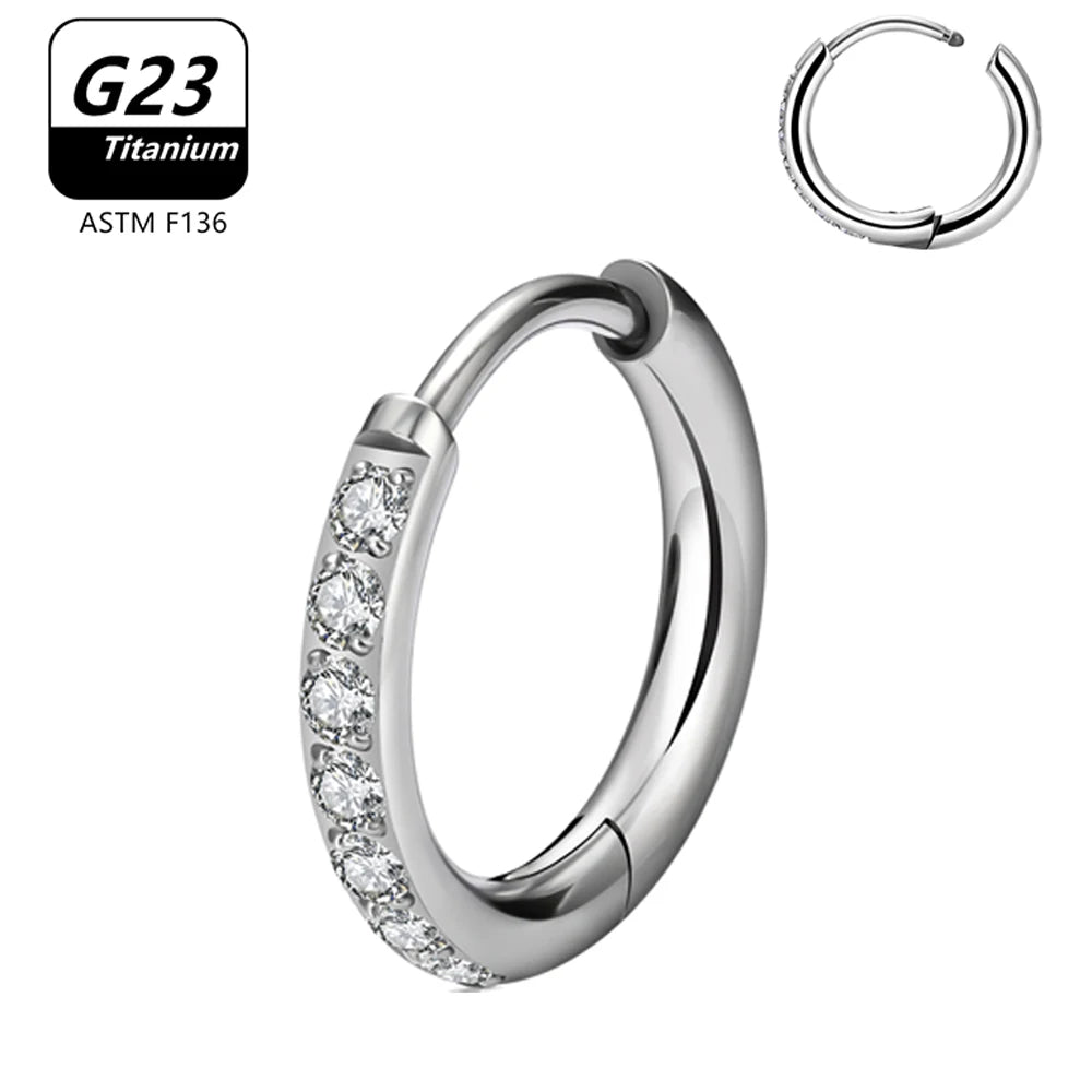 1/10pcs G23 Titanium Hoop Earring For Women Piercing Nose Ring ASTM F136 Body Jewelry Accessories Wholesale 2024 New-belleandkai.com