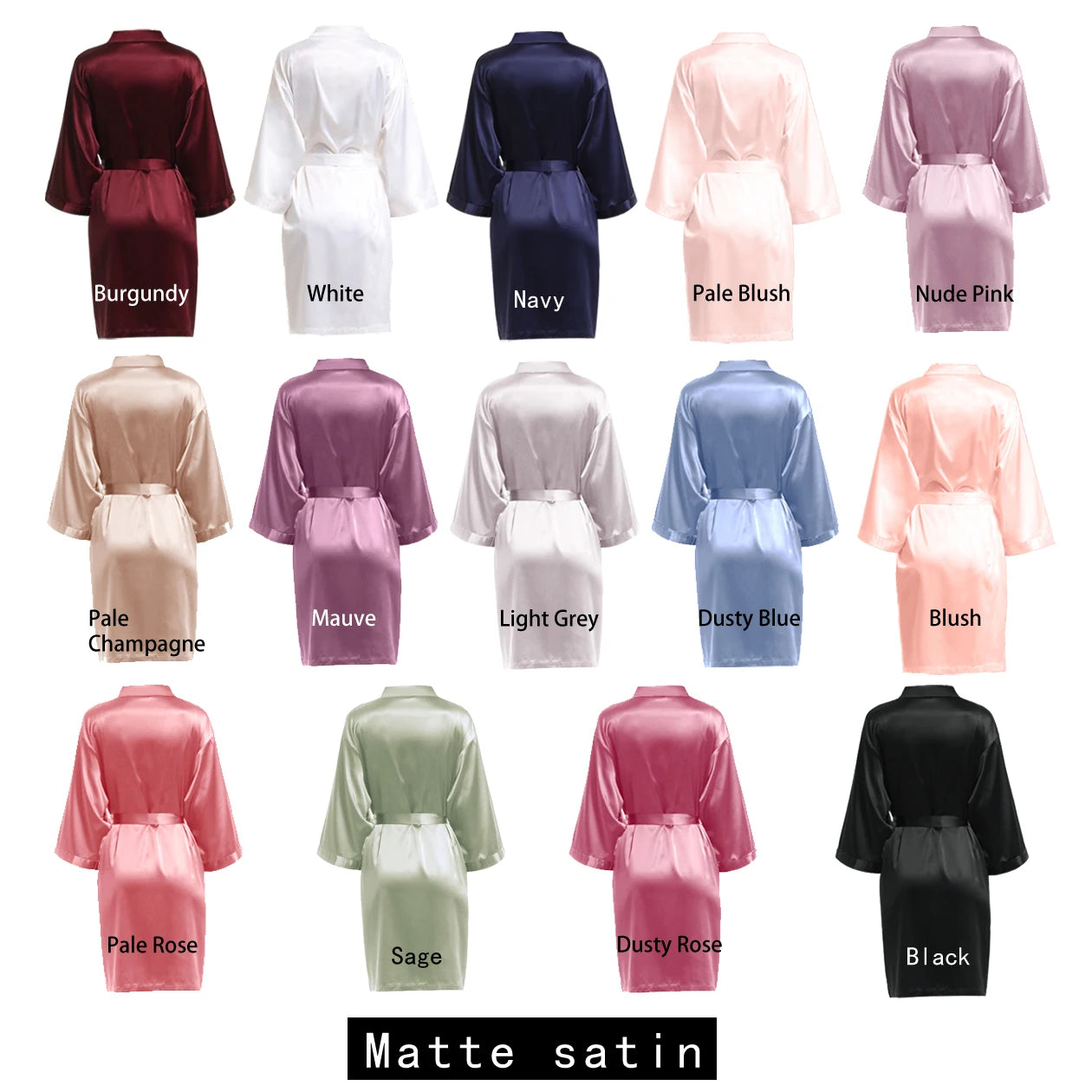 Women Matte Satin Plain colors thick satin Seepwear A9000D-belleandkai.com