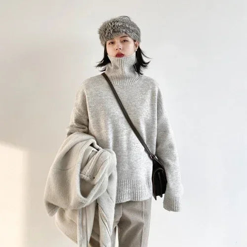 Women's Sweater Autumn Winter New  Clothes for Women Warm Solid-belleandkai.com