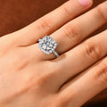 Anziw Real 2CT 8mm Round Moissanite Square Ring 925 Sterling Silver Luxury Brilliant Diamond Wedding Finger Rings Band For Women-belleandkai.com