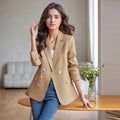 2024 Fashion Women's Blazers Autumn New Coats Jackets Long Sleeve Single Button Casual Outerwears Female Clothing Coat-belleandkai.com