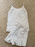 Strawberry Vest Shorts 2 Pieces Set Woman Eyelet Bow Slim Tank Top with Elastic Waist Patchwork Straight Short Pant Sweet Sets-belleandkai.com
