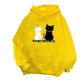 Women's Fleece Lined Hoodie Casual Cartoon Cat Print Oversize Loose Fit Autumn Winter Top Fashion Comfortable Streetwear-belleandkai.com