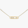 925 sterling silver classic fashionable mobile three diamond women's necklace. Holiday gifts-belleandkai.com