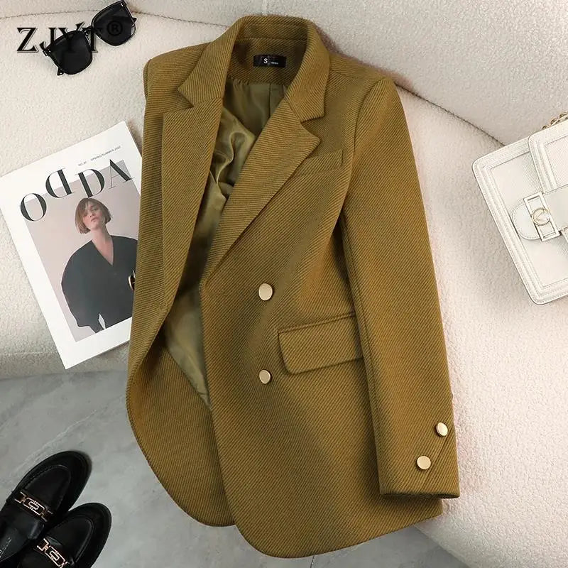 Luxury Brand Blazers Women Clothing Autumn Winter Jacket Button Office Ladies Coat Design Jacket Long Sleeve Outerwear Suits New-belleandkai.com