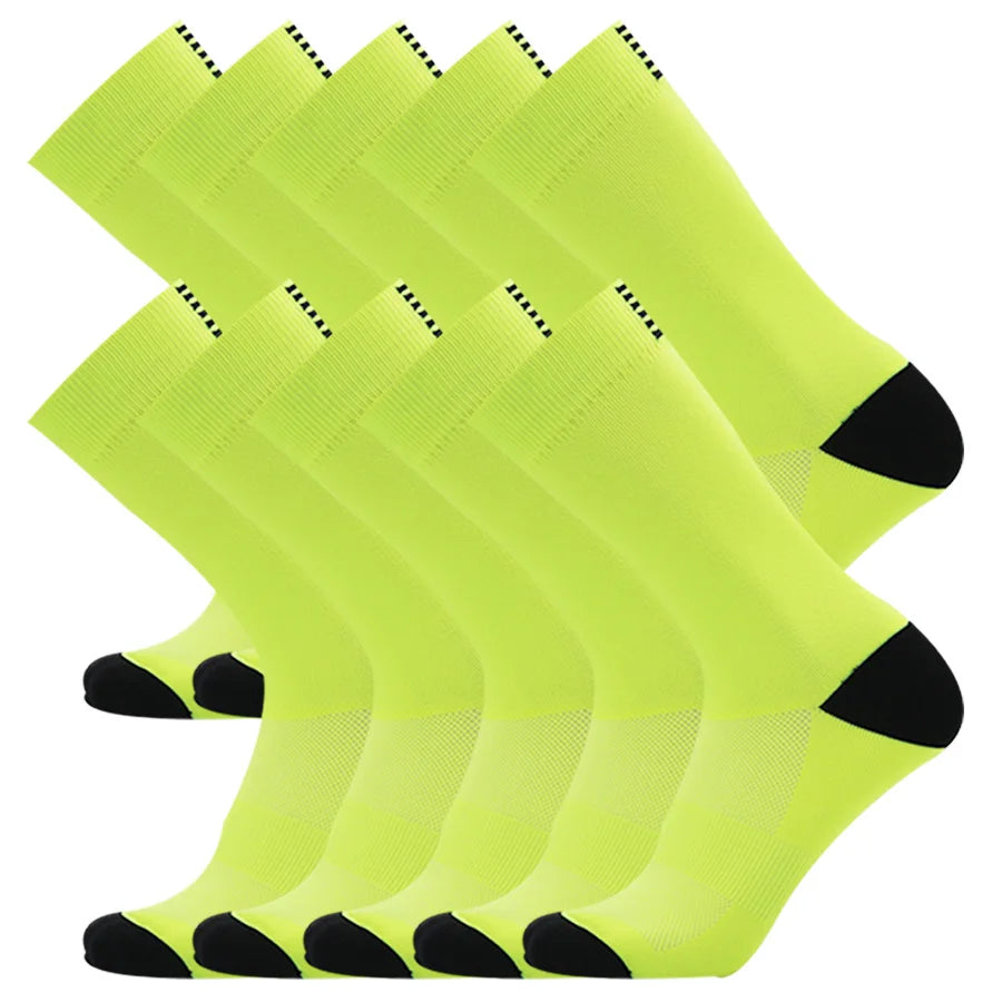 1/5/10/20pair Mid-Calf Athletic Socks For Cycling Running, Sweat-absorbing Breathable Sports Socks For Men Women-belleandkai.com