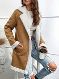 Vintage Suede Woolen Overcoats Women Loose Laple Thicken Long Sleeve Female Coats 2024 Autumn Winter Fashion Lady Outerwears-belleandkai.com