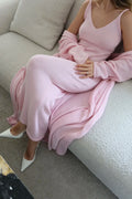 Hirsionsan Soft Loose Sets Women Three Pieces Long Sleeve Cardigan & Sexy Vest Dresses Elegant Female Hollow Outfits Tracksuit-belleandkai.com