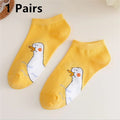 10 Pairs Cartoon Women Socks Fashionable And Versatile Cute Design Funny Goose Breathable Soft Comfortable Women Casual Socks-belleandkai.com