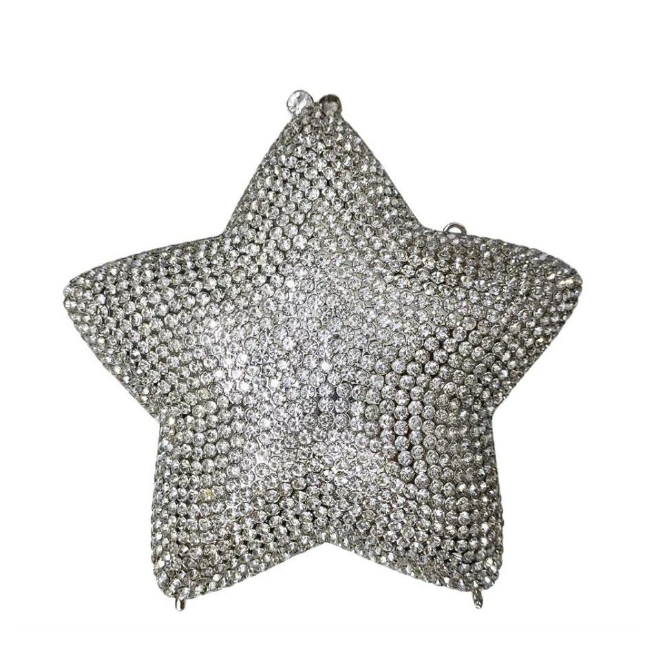 Alizekerr Star Shaped Crystal Evening Bags Women 2024 Boutique Gorgeous Gradient Colour Diamond Mini Clutch Purses Wedding Party-belleandkai.com