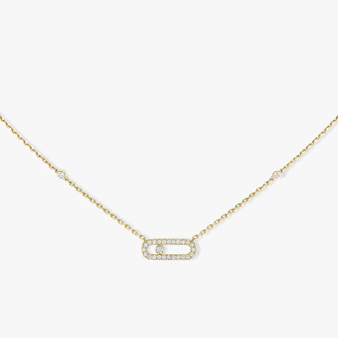 925 sterling silver classic fashionable mobile three diamond women's necklace. Holiday gifts-belleandkai.com