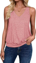 Summer Women's V-Neck Sleeveless Top Casual Vest Fashionable Trendy Tank Top Polyester Blend Fabric No Decoration-belleandkai.com