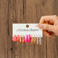 60pcs Korean Version Simple Acrylic Earring Set for Women's Fashion, Colorful and Versatile Earrings and Earrings-belleandkai.com