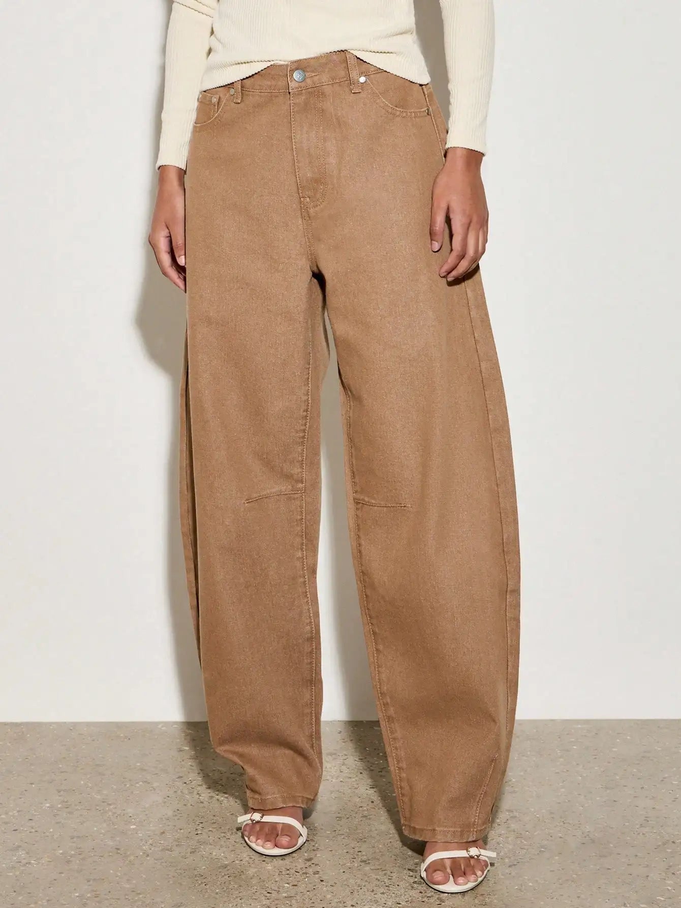 European style  American retro  high waisted wide leg jeans for women  new style for spring summer 2025  loose and slimming effe-belleandkai.com