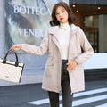 Plus Fleece Women Midi Parkas Autumn Winter Korean Loose Harajuku Thicken Thermal Pockets Drawstring Solid Hooded Trench Coats-belleandkai.com