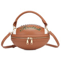Fashion American Football Style Crossbody Bag for Women Girl’s Shoulder Bags Rugby Style Purses Designer Ball Novelty Handbags-belleandkai.com
