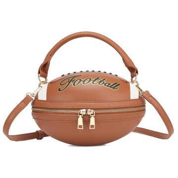 Fashion American Football Style Crossbody Bag for Women Girl’s Shoulder Bags Rugby Style Purses Designer Ball Novelty Handbags-belleandkai.com