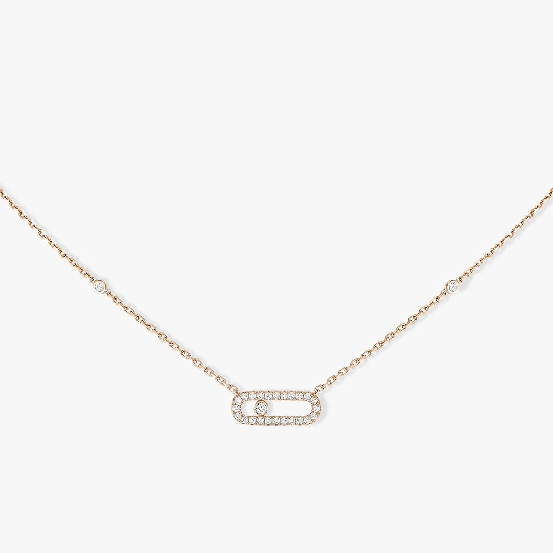 925 sterling silver classic fashionable mobile three diamond women's necklace. Holiday gifts-belleandkai.com