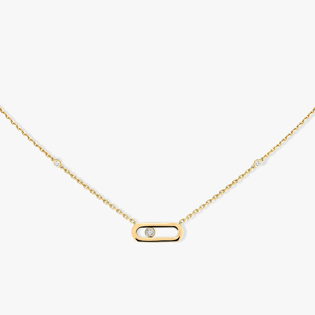 925 sterling silver classic fashionable mobile three diamond women's necklace. Holiday gifts-belleandkai.com