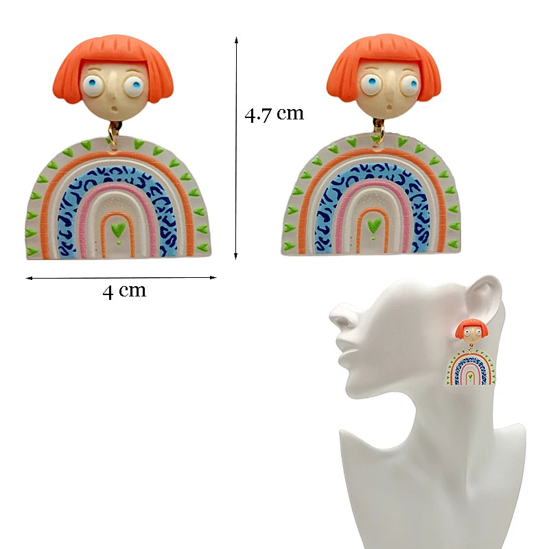 Top Sale Fashion Colourful Dangle Earrings for Women Accessories Stud Earring Y2K Pendientes New In Resin Earings-belleandkai.com