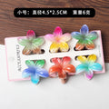 6Pcs Fashion Colorful Transparent Flower Small Hair Claw Clips clamp Hairpin Barrette for Thick Thin Hair Accessories for Women-belleandkai.com