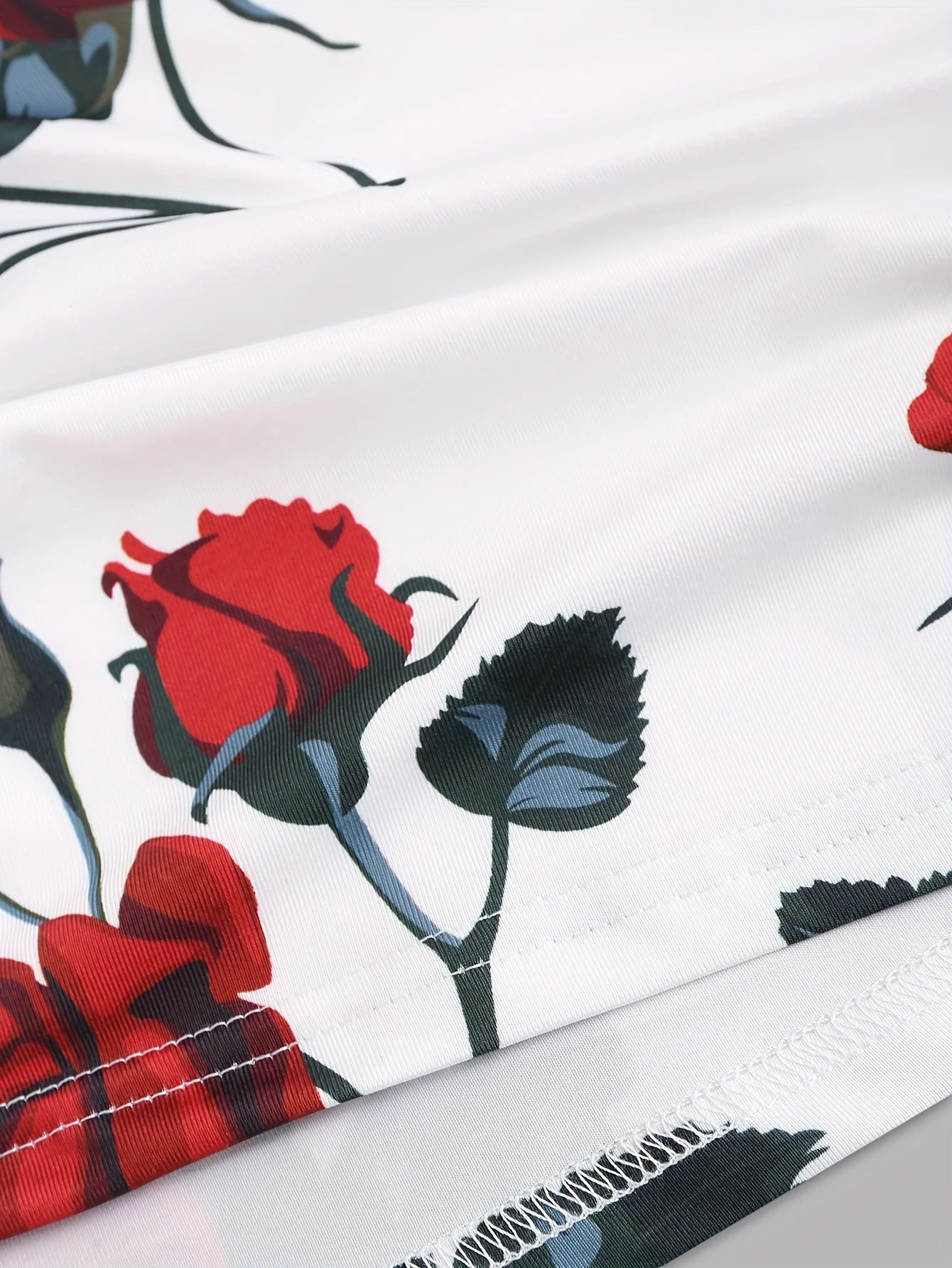 2024 spring and summer Europe and the United States new women's rose print pleated suspenders butterfly lace cross vest.-belleandkai.com