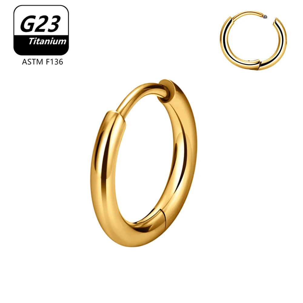 1/10pcs G23 Titanium Hoop Earring For Women Piercing Nose Ring ASTM F136 Body Jewelry Accessories Wholesale 2024 New-belleandkai.com