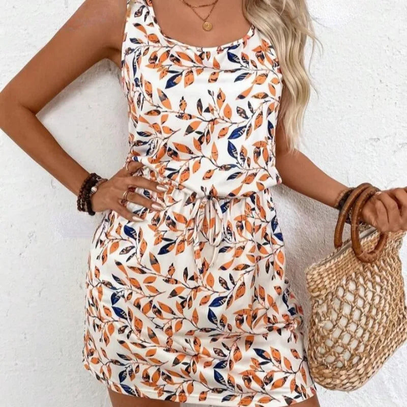 Casual Dress for Women Clothes Autumn Winter 2025 New Long Sleeve Cardigan Tops Print Tank Dress Clothing-belleandkai.com