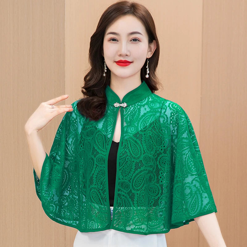 Cloak Summer Capes Ponchos Coats Fashion Clothes Women Clothing Tops Streetwear Party Vintage Casual Elegant Outerwear-belleandkai.com