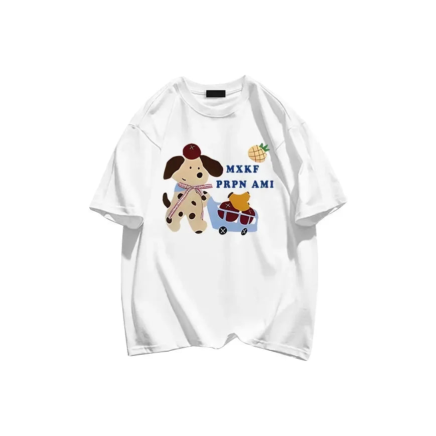 Fashionable summer versatile and age-reducing Korean loose short-sleeved T-shirt for women clothing y2k top graphic t shirts-belleandkai.com