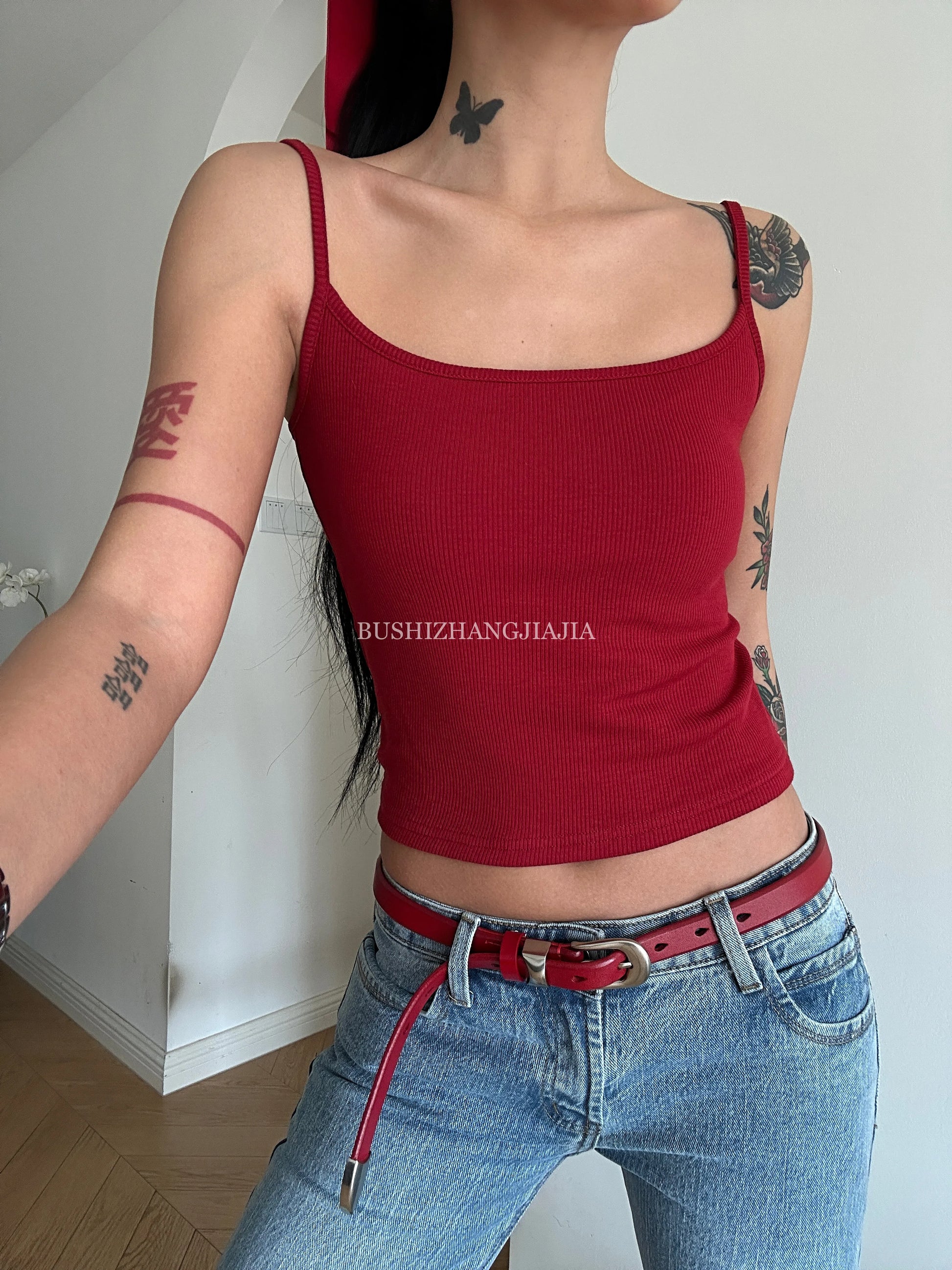Momoluna Women Buckled Leather Belt Black 2 Cm Belt-belleandkai.com