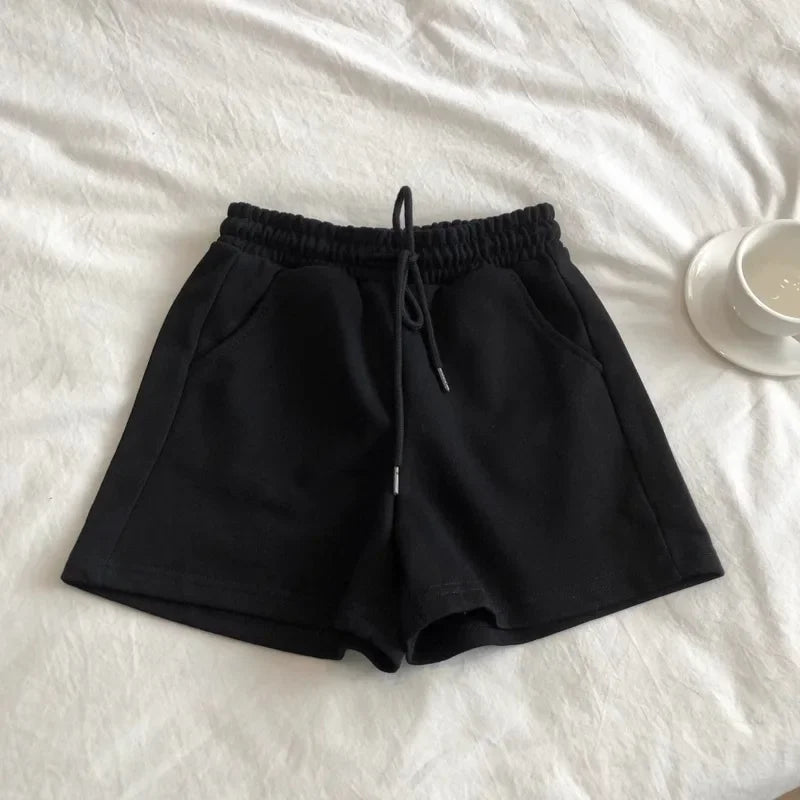 Women's Casual Shorts Petite Summer New Grey Versatile Outer Wear Running Trunks Trendy Cotton Material Origin China-belleandkai.com
