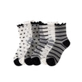Women Transparent Black Heart Pattern Socks Ultra-thin Elastic Crystal Silk Socks Nylon Fashion Ladies Summer Short Ankle Socks-belleandkai.com