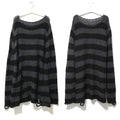 New Autumn Punk Gothic Long Unisex Sweater Women Striped Cool Hollow Out Hole Broken Jumper Loose Rock Thin Dark Streetwear Top-belleandkai.com