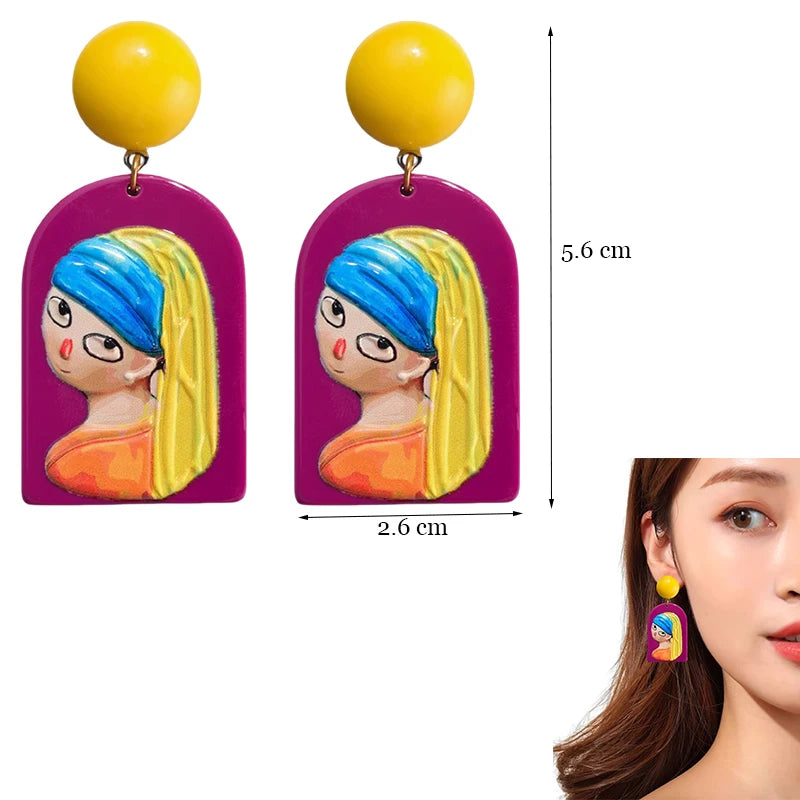 Top Sale Fashion Colourful Dangle Earrings for Women Accessories Stud Earring Y2K Pendientes New In Resin Earings-belleandkai.com