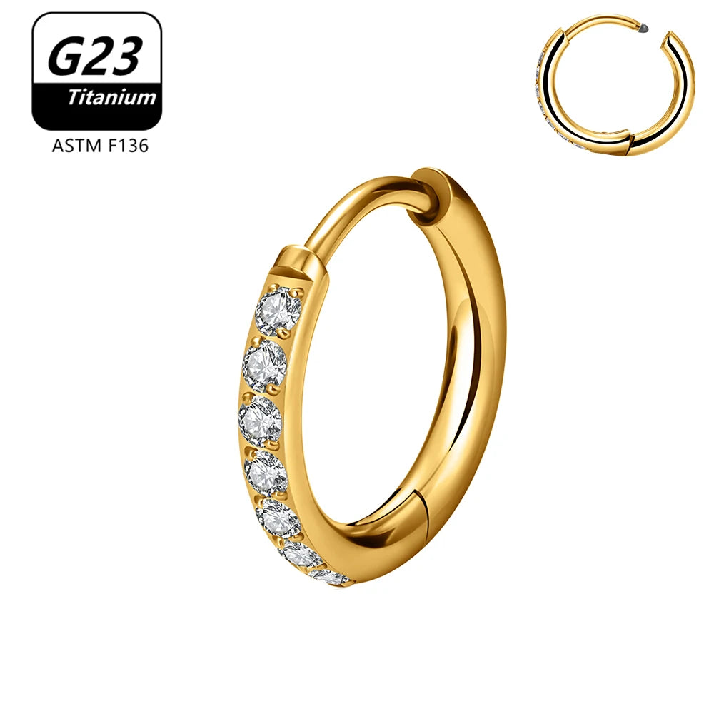 1/10pcs G23 Titanium Hoop Earring For Women Piercing Nose Ring ASTM F136 Body Jewelry Accessories Wholesale 2024 New-belleandkai.com