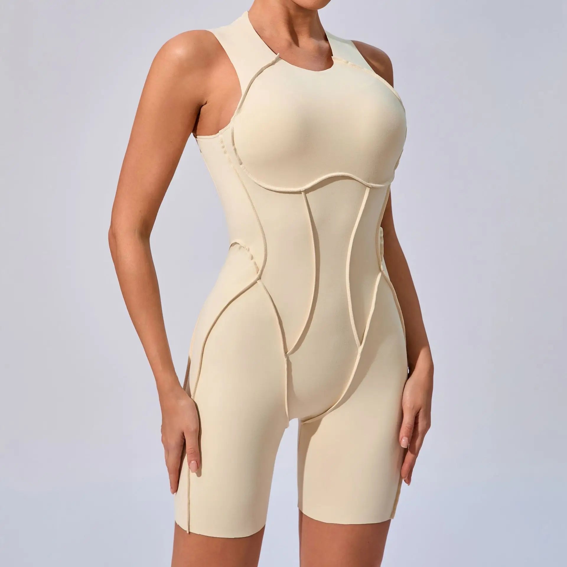 Women Tracksuit Sports Overalls Padding Sporty Jumpsuit Sportswear Woman Gym Set Sleeveless Yoga Clothing Suit for Fitness Set-belleandkai.com