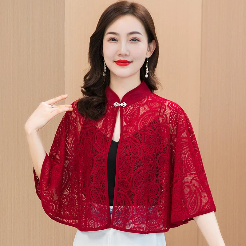 Cloak Summer Capes Ponchos Coats Fashion Clothes Women Clothing Tops Streetwear Party Vintage Casual Elegant Outerwear-belleandkai.com